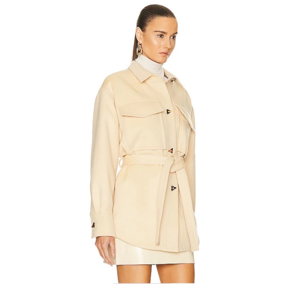 Aeron Richmond Wool Belted Shirt Jacket NWT 6 US / 38 EU Cream - Picture 4 of 11